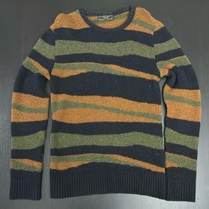 Black green and brown striped ZARA Man sweater